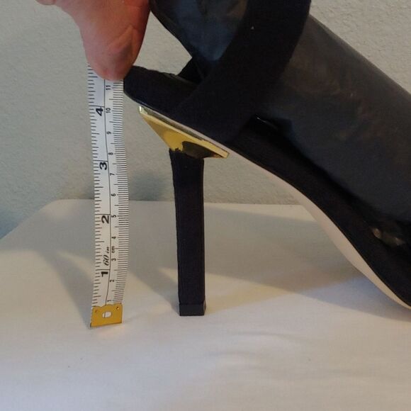 Good American Black Terry Slip On Heeled Sandals Sz 10.5 NEW IN BOX - Picture 16 of 16